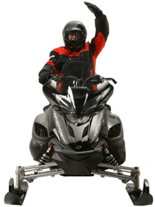 Snowmobiler hand signal for oncoming sleds