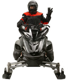Snowmobiler hand signal for sleds following