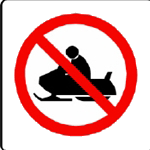 No snowmobiling sign