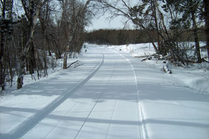 Recently groomed trail