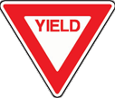 Yield snowmobiling sign